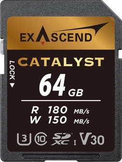 Exascend Catalyst R180/W150 SDXC 64GB, UHS-I U3, Class 10