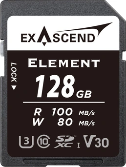 Exascend Element R100/W80 SDXC 128GB, UHS-I U3, Class 10