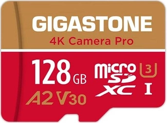 Gigastone 4K Camera Pro R100/W50 microSDXC 128GB Kit, UHS-I U3, A2, Class 10