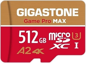 Gigastone 4K Game Pro MAX R160/W100 microSDXC 512GB Kit, UHS-I U3, A2, Class 10