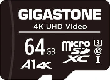 Gigastone 4K UHD Video R90/W20 microSDXC 64GB Kit, UHS-I U3, A1, Class 10