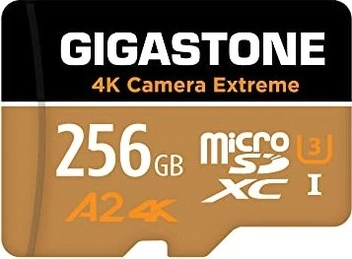 Gigastone 4k Camera Extreme R100/W60 microSDXC 256GB Kit, UHS-I U3, A2, Class 10