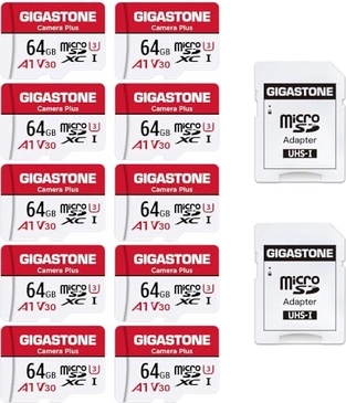 Gigastone Camera Plus R95/W35 microSDXC 64GB Kit, UHS-I U1, A1, Class 10, 10er-Pack