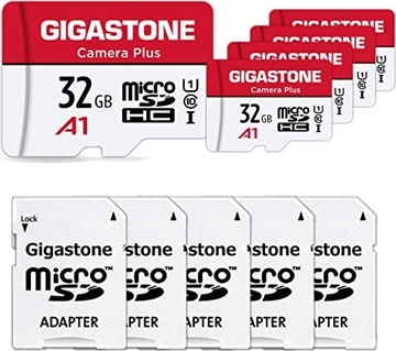 Gigastone Camera Plus R90/W20 microSDHC 32GB Kit, UHS-I U1, A1, Class 10, 5er-Pack