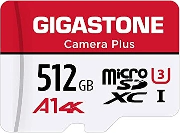 Gigastone Camera Plus R100/W80 microSDXC 512GB Kit, UHS-I U3, A1, Class 10