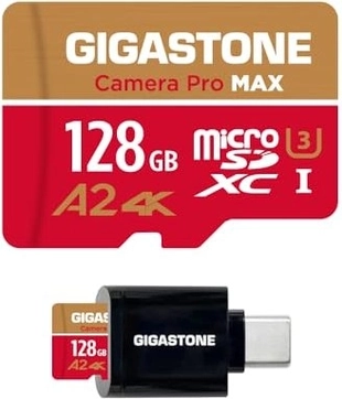 Gigastone Camera Pro MAX R120/W80 microSDXC 128GB Kit, UHS-I U3, A2, Class 10