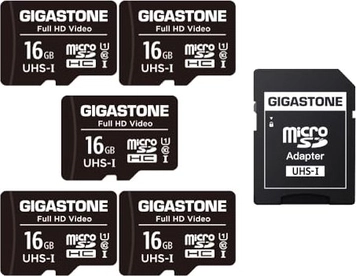 Gigastone Full HD Video R85/W15 microSDHC 16GB Kit, UHS-I U1, Class 10, 5er-Pack