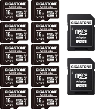 Gigastone Full HD Video R85/W15 microSDHC 16GB Kit, UHS-I U1, Class 10, 10er-Pack