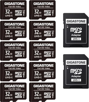 Gigastone Full HD Video R90/W20 microSDHC 32GB Kit, UHS-I U1, Class 10, 10er-Pack