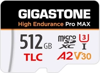 Gigastone High Endurance Pro MAX R160/W130 microSDXC 512GB Kit, UHS-I U3, A2, Class 10