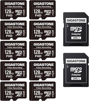 Gigastone Video Recording R85/W20 microSDXC 128GB Kit, UHS-I U3, A1, Class 10, 10er-Pack