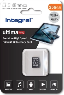Integral Premium High Speed R100/W50 microSDXC 256GB, UHS-I U3, A1, Class 10