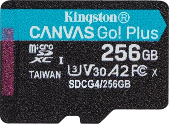 Kingston Canvas Go! Plus Gen4 R200/W160 microSDXC 256GB, UHS-I U3, A2, Class 10