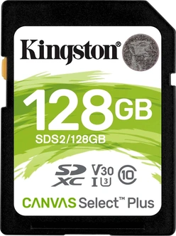 Kingston Canvas Select Plus Gen3 R100/W85 SDXC 128GB, UHS-I U3, Class 10