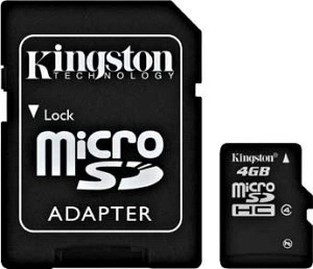 Kingston microSDHC 4GB Kit, Class 4
