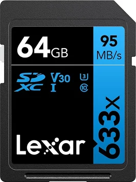 Lexar Professional 633x R95 SDXC 64GB, UHS-I U3, Class 10