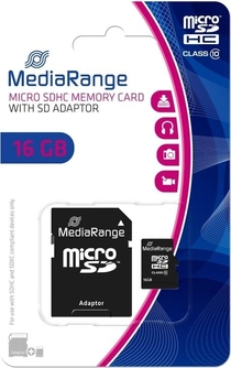 MediaRange R45/W12 microSDHC 16GB Kit, Class 10