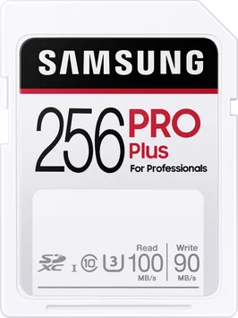 Samsung PRO Plus for Professionals R100/W90 SDXC 256GB, UHS-I U3, Class 10