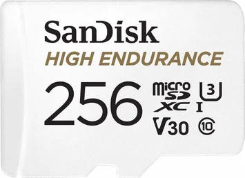 SanDisk High Endurance R100/W40 microSDXC 256GB Kit, UHS-I U3, Class 10