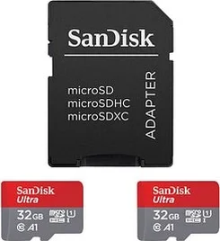 SanDisk Ultra R98 microSDHC 32GB Kit, UHS-I U1, A1, Class 10, 2er-Pack