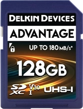 Delkin Advantage R180/W160 SDXC 128GB, UHS-I U3, Class 10