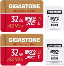 Gigastone 4K Camera Pro R95/W30 microSDHC 32GB Kit, UHS-I U3, A2, Class 10, 2er-Pack