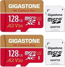 Gigastone 4K Camera Pro R100/W50 microSDXC 128GB Kit, UHS-I U3, A2, Class 10, 2er-Pack