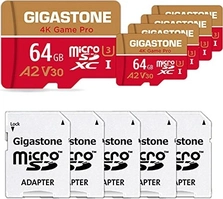 Gigastone 4K Camera Pro R95/W35 microSDXC 64GB Kit, UHS-I U3, A2, Class 10, 5er-Pack