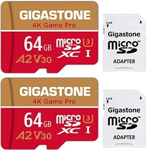 Gigastone 4K Game Pro R95/W35 microSDXC 64GB Kit, UHS-I U3, A2, Class 10, 2er-Pack