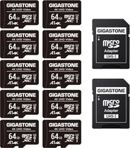 Gigastone 4K UHD Video R90/W20 microSDXC 64GB Kit, UHS-I U3, A1, Class 10, 10er-Pack