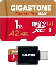 Gigastone Camera Pro MAX R150/W140 microSDXC 1TB Kit, UHS-I U3, A2, Class 10