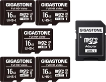 Gigastone Full HD Video R85/W15 microSDHC 16GB Kit, UHS-I U1, Class 10, 5er-Pack
