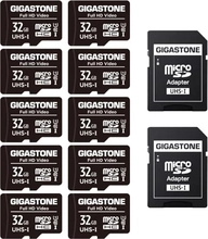 Gigastone Full HD Video R90/W20 microSDHC 32GB Kit, UHS-I U1, Class 10, 10er-Pack