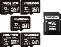 Gigastone Full HD Video R90/W20 microSDHC 32GB Kit, UHS-I U1, Class 10, 5er-Pack