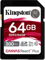 Kingston Canvas React Plus R300/W260 SDXC 64GB, UHS-II U3, Class 10