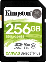 Kingston Canvas Select Plus Gen3 R100/W85 SDXC 256GB, UHS-I U3, Class 10