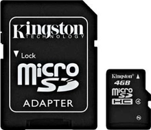 Kingston microSDHC 4GB Kit, Class 4