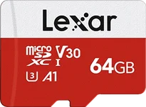 Lexar E-Serie R100 microSDXC 64GB Kit, UHS-I U3, A1, Class 10