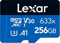 Lexar High-Performance 633x R100/W45 microSDXC 256GB Kit, UHS-I U3, A1, Class 10