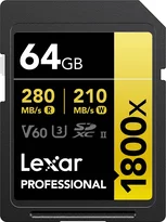 Lexar Professional 1800x Gold Series R280/W210 SDXC 64GB, UHS-II U3, Class 10