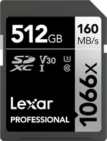 Lexar Professional 1066x Silver Series R160/W120 SDXC 512GB, UHS-I U3, Class 10