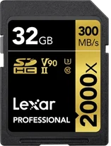 Lexar Professional 2000x Gold Series R300/W260 SDHC 32GB, UHS-II U3, Class 10