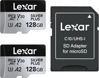 Lexar Professional SILVER PLUS R205/W100 microSDXC 64GB Kit, UHS-I U3, A2, Class 10, 2er-Pack