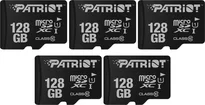 Patriot LX R80 microSDXC 128GB, UHS-I U1, Class 10, 5er-Pack