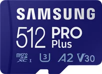 Samsung PRO Plus R160/W120 microSDXC 512GB Kit, UHS-I U3, A2, Class 10