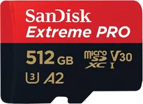 SanDisk Extreme PRO R200/W140 microSDXC 512GB Kit, UHS-I U3, A2, Class 10