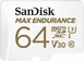 SanDisk Max Endurance R100/W40 microSDXC 64GB Kit, UHS-I U3, Class 10