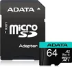 ADATA Premier Pro R100/W80 microSDXC 64GB Kit, UHS-I U3, A2, Class 10