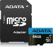 ADATA Premier R100/W25 microSDXC 64GB Kit, UHS-I U1, A1, Class 10