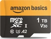 AmazonBasics High Speed R200/W150 microSDXC 1TB Kit, UHS-I U3, A2, Class 10